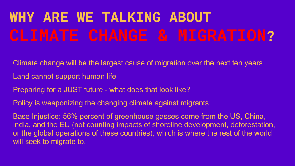 Climate change and migration presentation slide